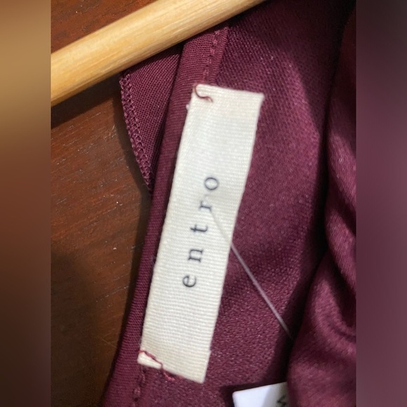 Entro Maroon Womens Size Medium Flutter Strap Sleeve V-Neckline Lined Mini Dress - Picture 3 of 4